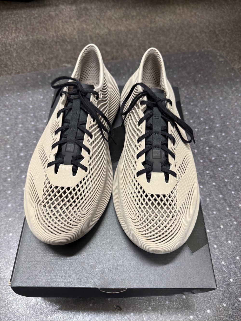 Adidas Beige and Black Athletic Shoes